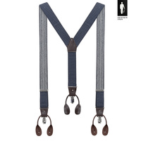 Szelki męskie granatowe w mikrowzór z zapięciem 2w1