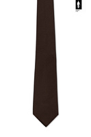 Brązowy krawat męski z jedwabiu 100% – klasyczny, włoski, 8 cm