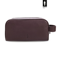 Męska skórzana kosmetyczka podróżna Pewien Pan – brąz bordowy