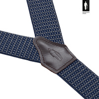 Szelki męskie granatowe w mikrowzór z zapięciem 2w1