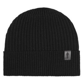 Czapka męska z dzianiny szara wełna merino