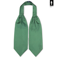 Jedwabny fular zielony w drobny wzór