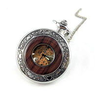 Zegarek Elegancja w drewnie III, srebrny Black Dial