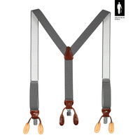 Szare szelki do spodni w drobne kropki