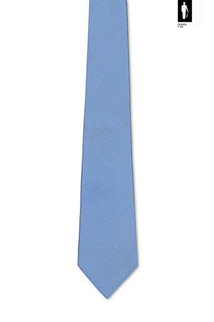 Błękitny krawat męski z jedwabiu 100% – włoski, klasyczny, 8 cm