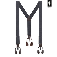 Szelki męskie ciemnoszare w romby z zapięciem 2w1