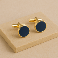 Złoto-granatowe spinki męskie