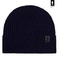 Czapka męska zimowa z wełny merino granatowa