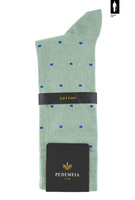 Miętowe skarpety w groszki Pedemeia – bawełna organiczna
