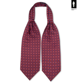 Jedwabny fular czerwony w drobny wzór