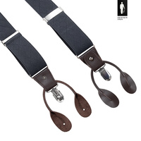 Szelki męskie ciemnoszare w romby z zapięciem 2w1