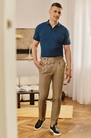 Beżowe spodnie chino wysoki stan