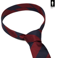 Bordowo-granatowy krawat w pasy regimental