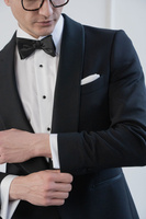 Smoking z kołnierzem szalowym 100% wełna