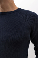 Granatowy sweter męski z bawełny i wełny