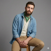 Jedwabny fular zielony w drobny wzór