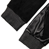 Rękawiczki ze ściągaczm z czarnego zamszu