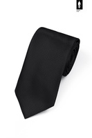 Czarny krawat męski z jedwabiu 100% – elegancki, włoski, 8 cm