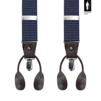 Szelki męskie granatowe w mikrowzór z zapięciem 2w1