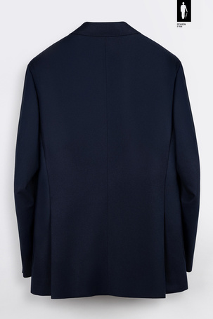 Granatowa marynarka męska z wełnianej flaneli w stylu włoskim