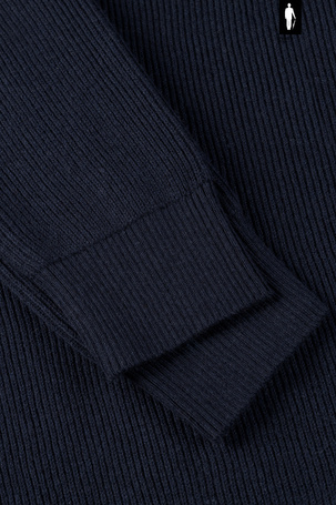 Granatowy sweter męski z bawełny i wełny