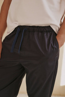 Piżama męska z długimi spodniami z granatowej satyny