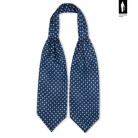 Jedwabny fular granatowy w drobny wzór