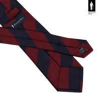 Bordowo-granatowy krawat w pasy regimental