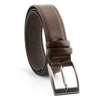 Skórzany pasek z kruponu 35 mm, ciemny brąz