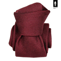 Bordowy krawat z jedwabnej grenadyny