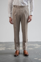 Spodnie na regulatory z jasnobrązowej wełny solaro