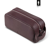 Męska skórzana kosmetyczka podróżna Pewien Pan – brąz bordowy