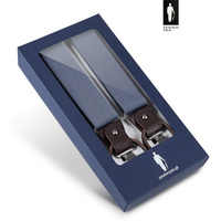 Szelki męskie szaroniebieskie gładkie z zapięciem 2w1