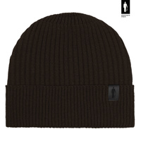 Czapka męska zimowa z wełny merino brązowa