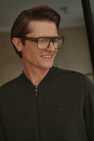 Ciemnoszary kardigan męski z czystej bawełny