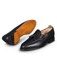 Czarne mokasyny Goodyear Welted - Tassel Loafers