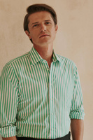 Koszula męska w zielone paski