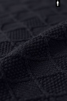 Czarny sweter męski z dekoltem O-neck i wzorem w romby