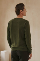 Zielony sweter męski V-neck bawełna