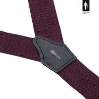 Szelki męskie bordowe z fakturą i zapięciem 2w1