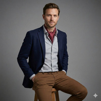 Jedwabny fular czerwony w drobny wzór