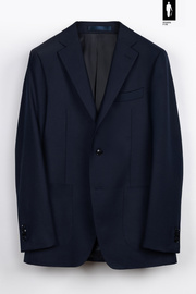 Granatowa marynarka męska z wełnianej flaneli w stylu włoskim