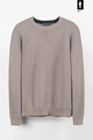 Beżowy sweter męski z bawełny i wełny