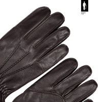 Zimowe rękawiczki męskie z brązowej skóry