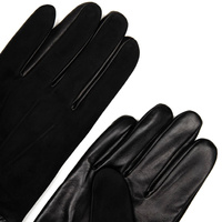 Rękawiczki ze ściągaczm z czarnego zamszu