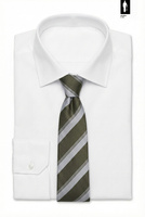 Jedwabny krawat oliwkowy w białe pasy