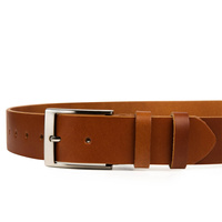 Pasek skórzany o szerokości 4 cm średni brąz