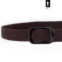 Pleciony pasek męski elastyczny – brązowy