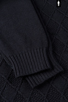 Czarny sweter męski z dekoltem O-neck i wzorem w romby