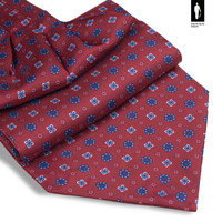 Jedwabny fular czerwony w drobny wzór